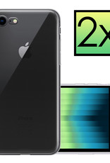 NoXx Hoes Geschikt voor iPhone SE 2022 Hoesje Cover Siliconen Back Case Hoes - Transparant - 2x