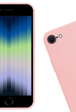 Nomfy Hoesje Geschikt voor iPhone SE 2022 Hoesje Siliconen Cover Case - Hoes Geschikt voor iPhone SE (2022) Hoes Back Case - Lichtroze