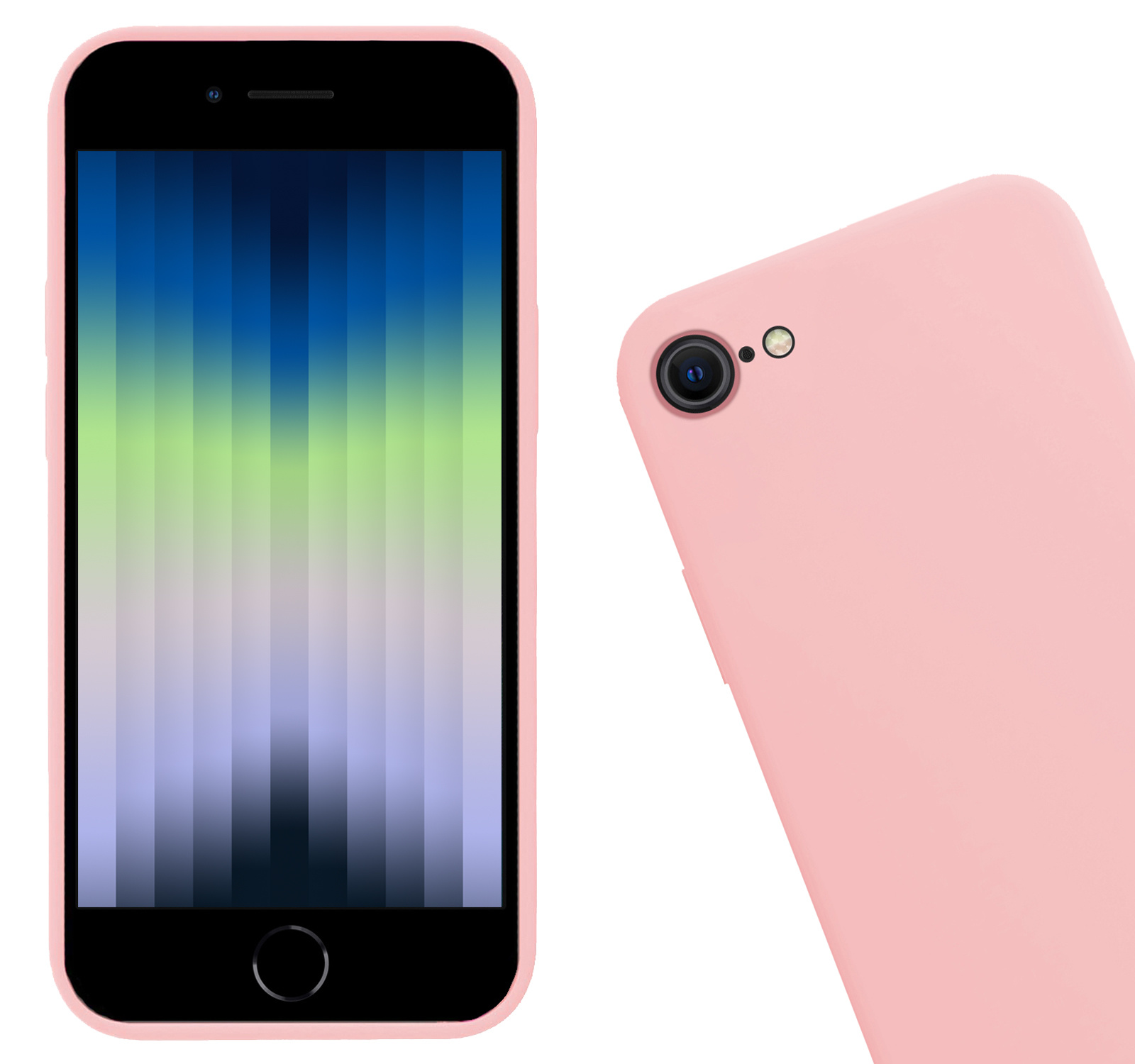 Nomfy Hoesje Geschikt voor iPhone SE 2022 Hoesje Siliconen Cover Case - Hoes Geschikt voor iPhone SE (2022) Hoes Back Case - Lichtroze