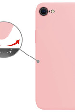 Nomfy Hoesje Geschikt voor iPhone SE 2022 Hoesje Siliconen Cover Case - Hoes Geschikt voor iPhone SE (2022) Hoes Back Case - Lichtroze