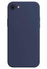 Nomfy Hoesje Geschikt voor iPhone SE 2022 Hoesje Siliconen Cover Case - Hoes Geschikt voor iPhone SE (2022) Hoes Back Case - Donkerblauw