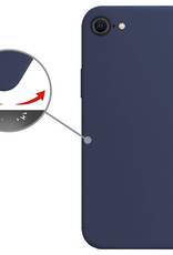 Nomfy Hoesje Geschikt voor iPhone SE 2022 Hoesje Siliconen Cover Case - Hoes Geschikt voor iPhone SE (2022) Hoes Back Case - Donkerblauw