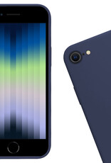 Nomfy Hoesje Geschikt voor iPhone SE 2022 Hoesje Siliconen Cover Case - Hoes Geschikt voor iPhone SE (2022) Hoes Back Case - Donkerblauw