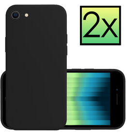 NoXx NoXx iPhone SE 2022 Hoesje Siliconen - Zwart - 2 PACK