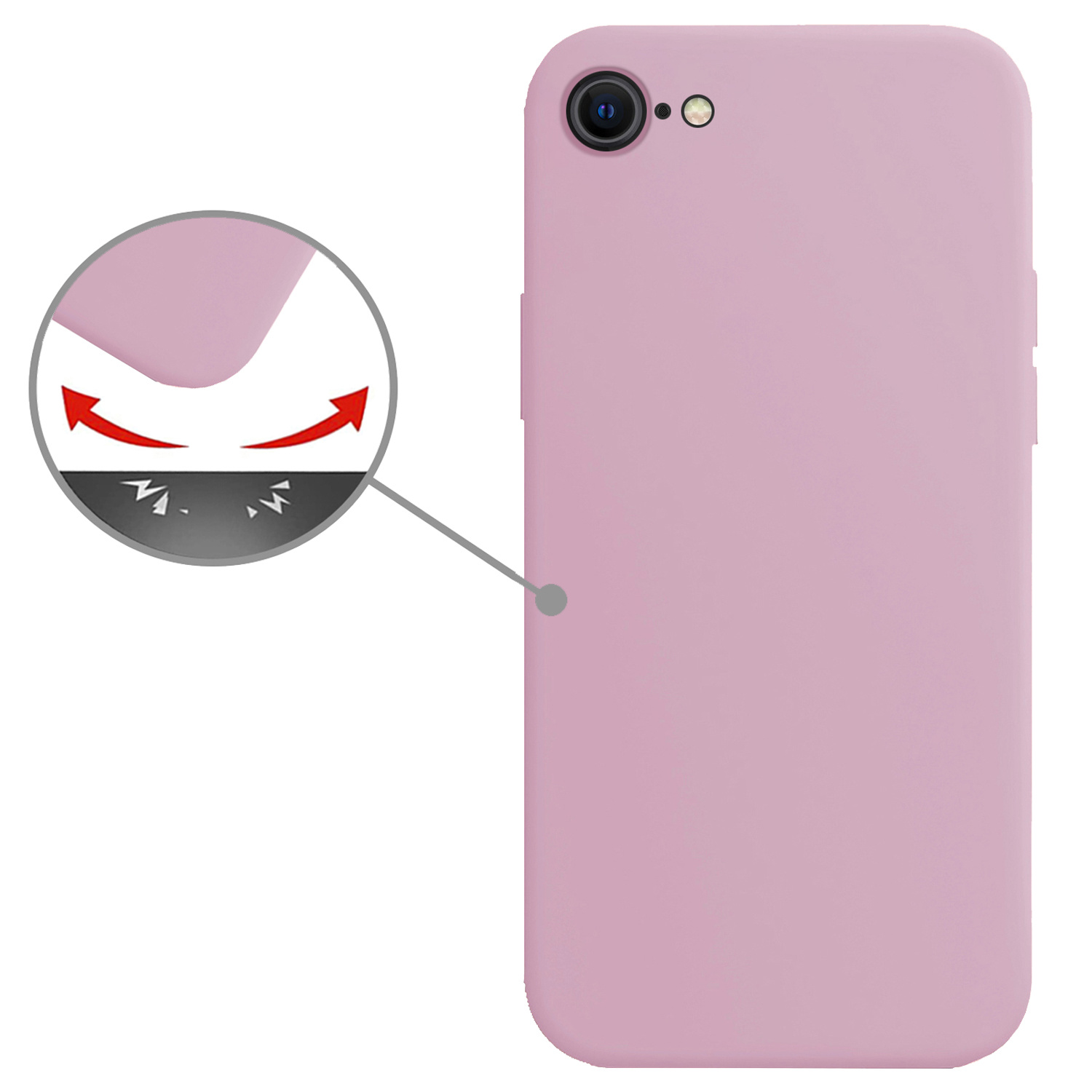 Nomfy Hoesje Geschikt voor iPhone SE 2022 Hoesje Siliconen Cover Case - Hoes Geschikt voor iPhone SE (2022) Hoes Back Case - 2-PACK - Lila