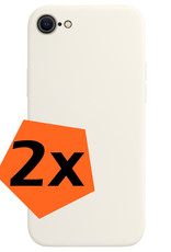 Nomfy Hoesje Geschikt voor iPhone SE 2022 Hoesje Siliconen Cover Case - Hoes Geschikt voor iPhone SE (2022) Hoes Back Case - 2-PACK - Wit