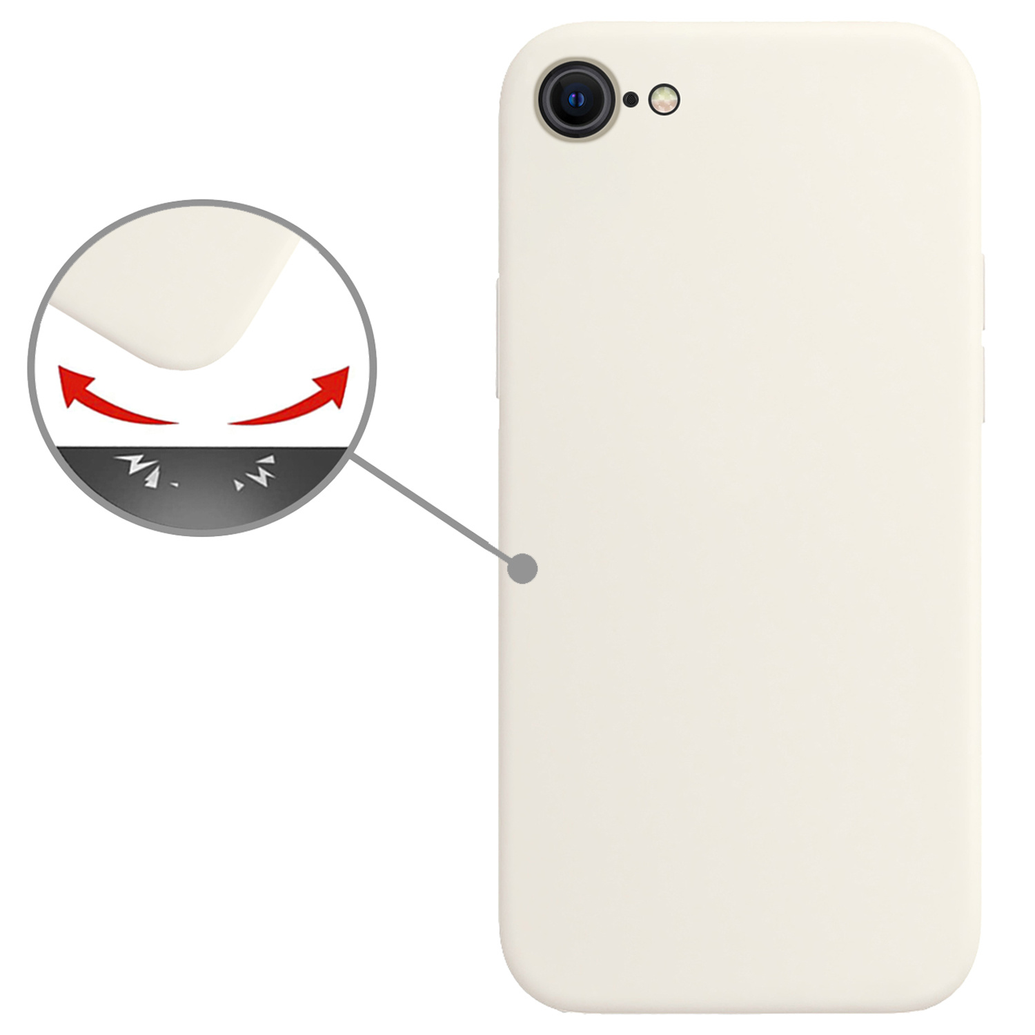 Nomfy Hoesje Geschikt voor iPhone SE 2022 Hoesje Siliconen Cover Case - Hoes Geschikt voor iPhone SE (2022) Hoes Back Case - 2-PACK - Wit