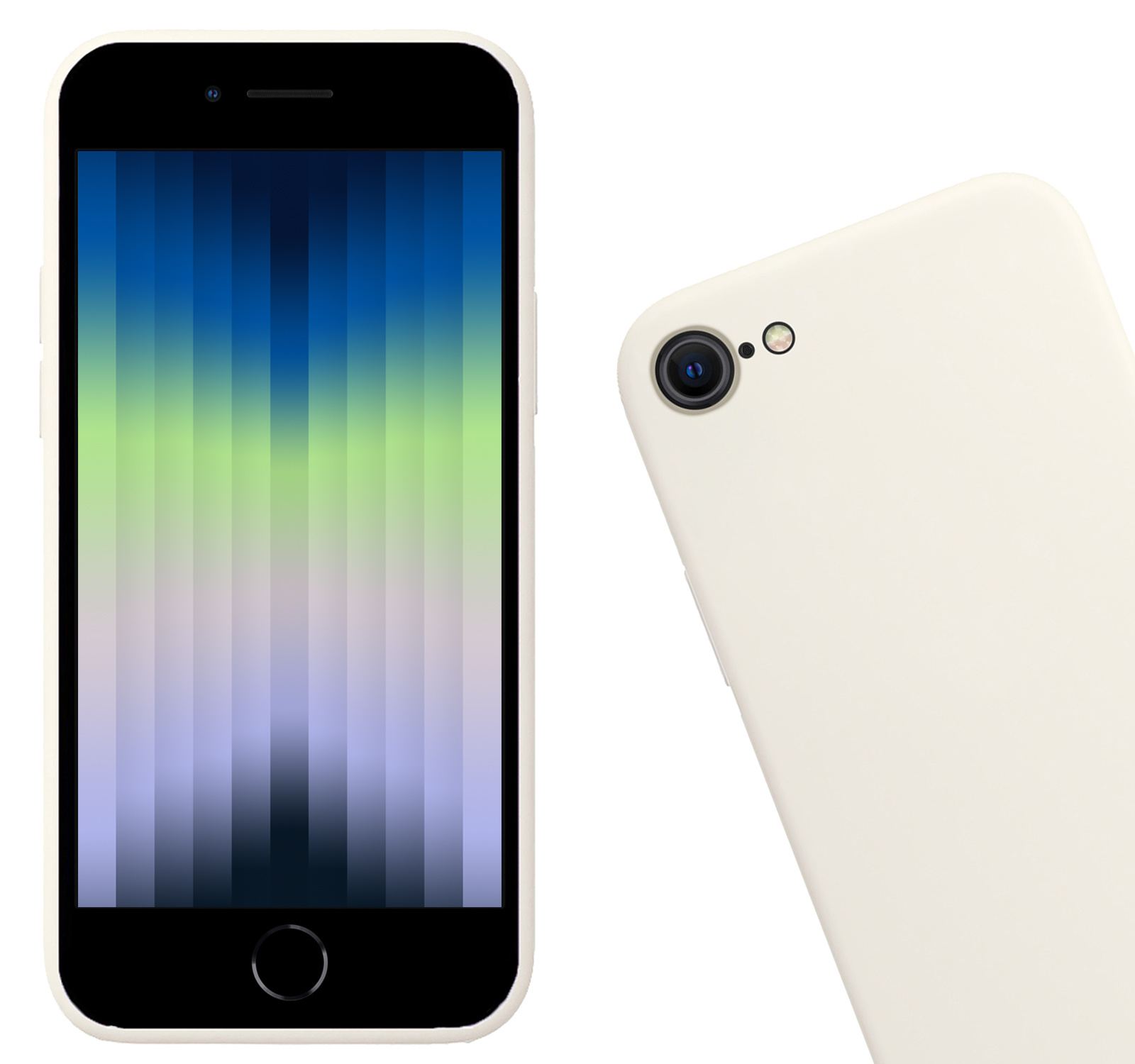 Nomfy Hoesje Geschikt voor iPhone SE 2022 Hoesje Siliconen Cover Case - Hoes Geschikt voor iPhone SE (2022) Hoes Back Case - 2-PACK - Wit