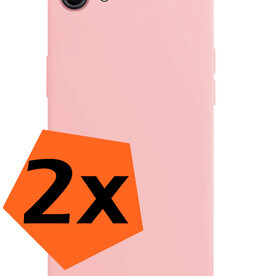 Nomfy Nomfy iPhone SE 2022 Hoesje Siliconen - Lichtroze - 2 PACK