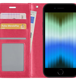 BASEY. BASEY. iPhone SE 2022 Hoesje Bookcase - Donkerroze