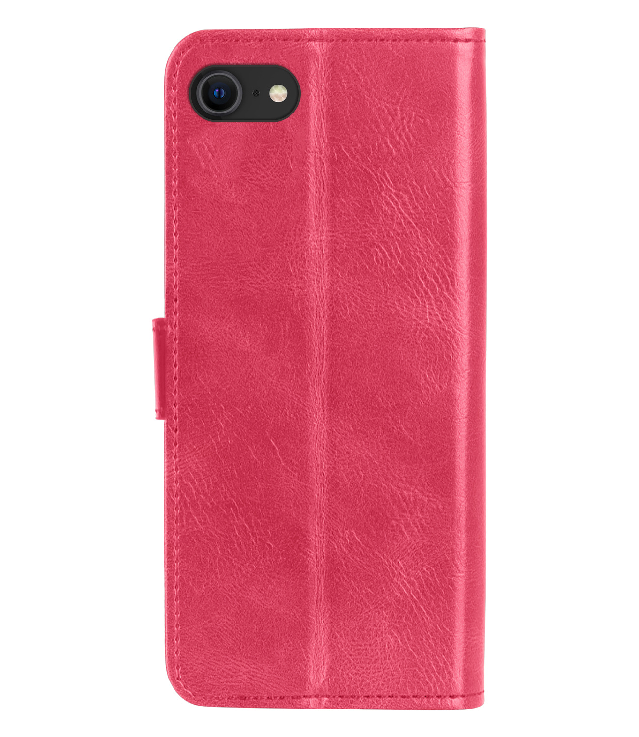 NoXx Hoes Geschikt voor iPhone SE 2022 Hoesje Book Case Hoes Flip Cover Wallet Bookcase - Donkerroze