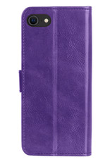 NoXx Hoes Geschikt voor iPhone SE 2022 Hoesje Book Case Hoes Flip Cover Wallet Bookcase - Paars