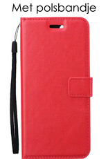 NoXx Hoes Geschikt voor iPhone SE 2022 Hoesje Book Case Hoes Flip Cover Wallet Bookcase - Rood