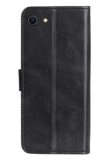 NoXx Hoes Geschikt voor iPhone SE 2022 Hoesje Book Case Hoes Flip Cover Wallet Bookcase - Zwart