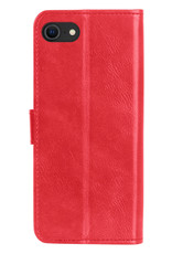 Nomfy Hoesje Geschikt voor iPhone SE 2022 Hoes Bookcase Flipcase Book Cover - Hoes Geschikt voor iPhone SE (2022) Hoesje Book Case - Rood