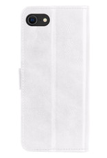 Nomfy Hoesje Geschikt voor iPhone SE 2022 Hoes Bookcase Flipcase Book Cover - Hoes Geschikt voor iPhone SE (2022) Hoesje Book Case - Wit