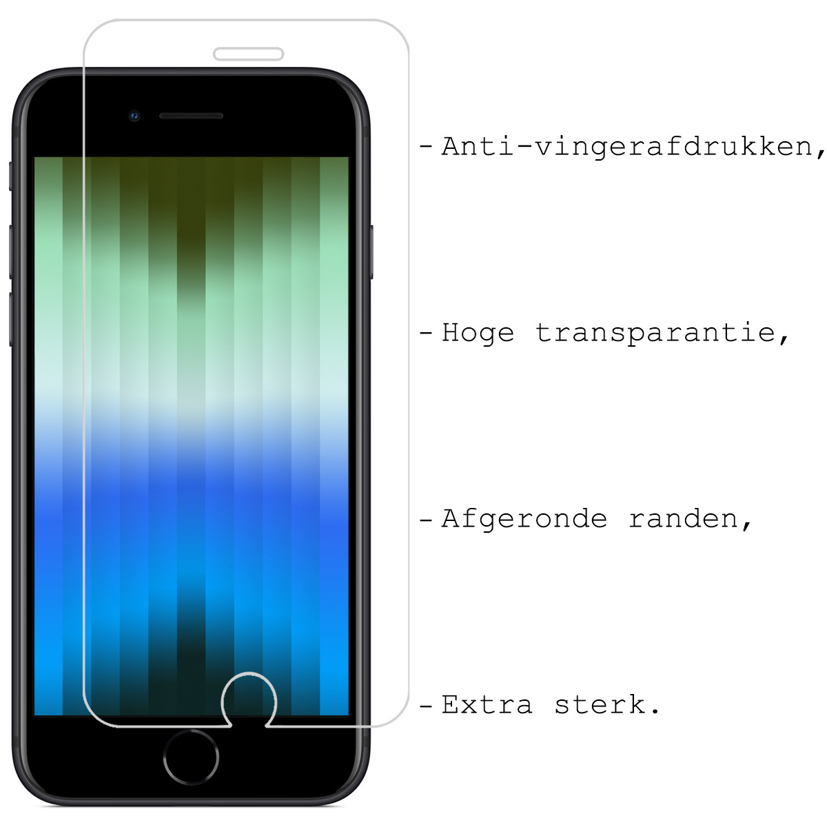 BASEY. Hoes Geschikt voor iPhone SE 2022 Hoesje Bookcase Hoes Flip Case Book Cover Met Screenprotector - Hoesje Geschikt voor iPhone SE (2022) Hoes Book Case Hoesje - Donkerroze