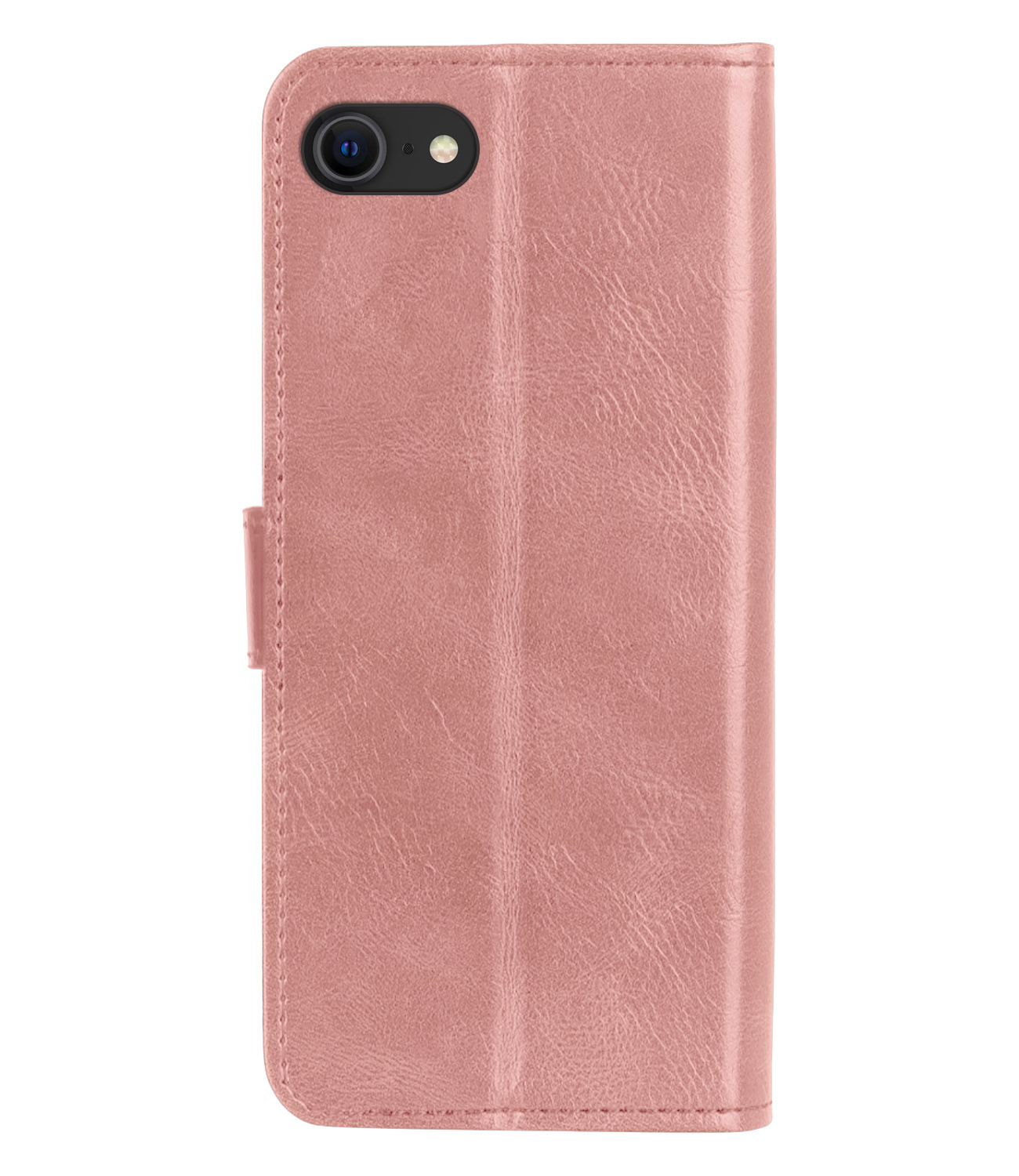 BASEY. Hoes Geschikt voor iPhone SE 2022 Hoesje Bookcase Hoes Flip Case Book Cover Met Screenprotector - Hoesje Geschikt voor iPhone SE (2022) Hoes Book Case Hoesje - Rosé goud