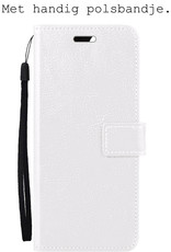 BASEY. Hoes Geschikt voor iPhone SE 2022 Hoesje Bookcase Hoes Flip Case Book Cover Met Screenprotector - Hoesje Geschikt voor iPhone SE (2022) Hoes Book Case Hoesje - Wit