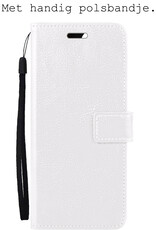 BASEY. Hoes Geschikt voor iPhone SE 2022 Hoesje Bookcase Hoes Flip Case Book Cover Met 2x Screenprotector - Hoesje Geschikt voor iPhone SE (2022) Hoes Book Case Hoesje - Wit
