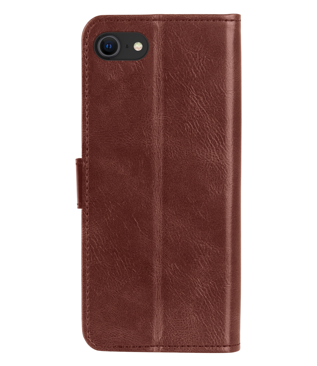 Nomfy Hoesje Geschikt voor iPhone SE 2022 Hoes Bookcase Flipcase Book Cover Met Screenprotector - Hoes Geschikt voor iPhone SE (2022) Hoesje Book Case - Bruin