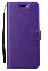 Nomfy Hoesje Geschikt voor iPhone SE 2022 Hoes Bookcase Flipcase Book Cover Met 2x Screenprotector - Hoes Geschikt voor iPhone SE (2022) Hoesje Book Case - Paars