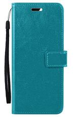 Nomfy Hoesje Geschikt voor iPhone SE 2022 Hoes Bookcase Flipcase Book Cover Met 2x Screenprotector - Hoes Geschikt voor iPhone SE (2022) Hoesje Book Case - Turquoise