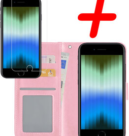 BASEY. BASEY. iPhone SE 2022 Hoesje Bookcase Met Screenprotector - Lichtroze