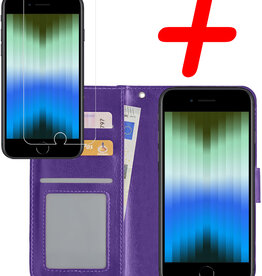 BASEY. BASEY. iPhone SE 2022 Hoesje Bookcase Met Screenprotector - Paars