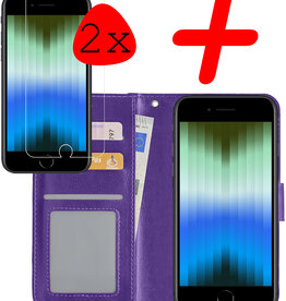 BASEY. BASEY. iPhone SE 2022 Hoesje Bookcase Met Screenprotector - Paars