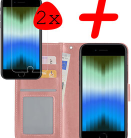 BASEY. BASEY. iPhone SE 2022 Hoesje Bookcase Met Screenprotector - Rose Goud