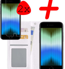 BASEY. BASEY. iPhone SE 2022 Hoesje Bookcase Met Screenprotector - Wit