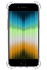 NoXx Hoes Geschikt voor iPhone SE 2022 Hoesje Pasjeshouder Cover Shock Proof Case Siliconen Hoes Met Kaarthouder - Transparant