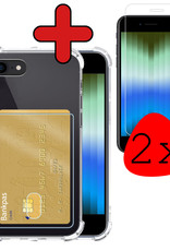 BASEY. Hoes Geschikt voor iPhone SE 2022 Hoesje Shock Proof Case Hoes Met 2x Screenprotector - Hoesje Geschikt voor iPhone SE (2022) Hoes Cover Shockproof - Transparant