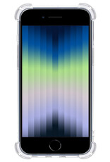 Nomfy Hoesje Geschikt voor iPhone SE 2022 Hoesje Pasjeshouder Shockproof Pas Houder Met Screenprotector - Hoesje Geschikt voor iPhone SE (2022) Hoes Met Kaarthouder - Transparant