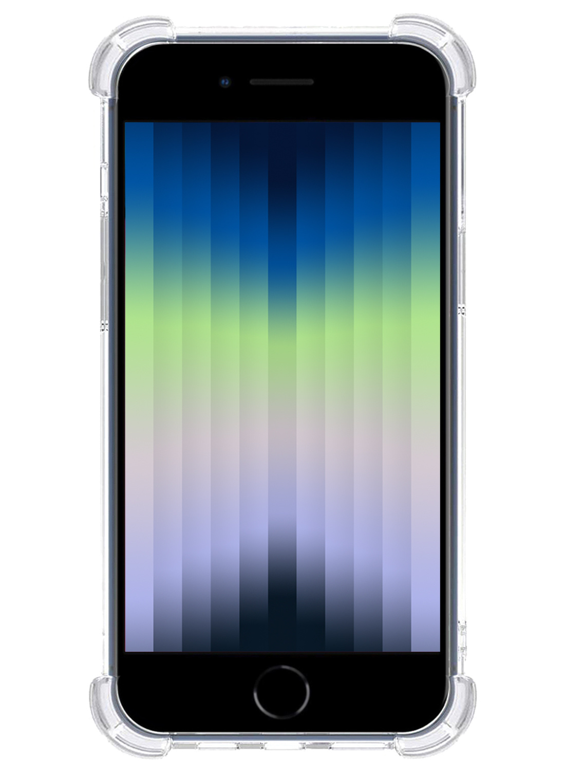 Nomfy Hoesje Geschikt voor iPhone SE 2022 Hoesje Pasjeshouder Shockproof Pas Houder Met 2x Screenprotector - Hoesje Geschikt voor iPhone SE (2022) Hoes Met Kaarthouder - Transparant