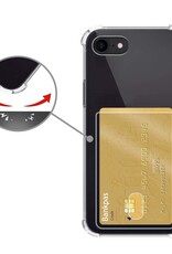 Nomfy Hoesje Geschikt voor iPhone SE 2022 Hoesje Pasjeshouder Shockproof Pas Houder Met 2x Screenprotector - Hoesje Geschikt voor iPhone SE (2022) Hoes Met Kaarthouder - Transparant