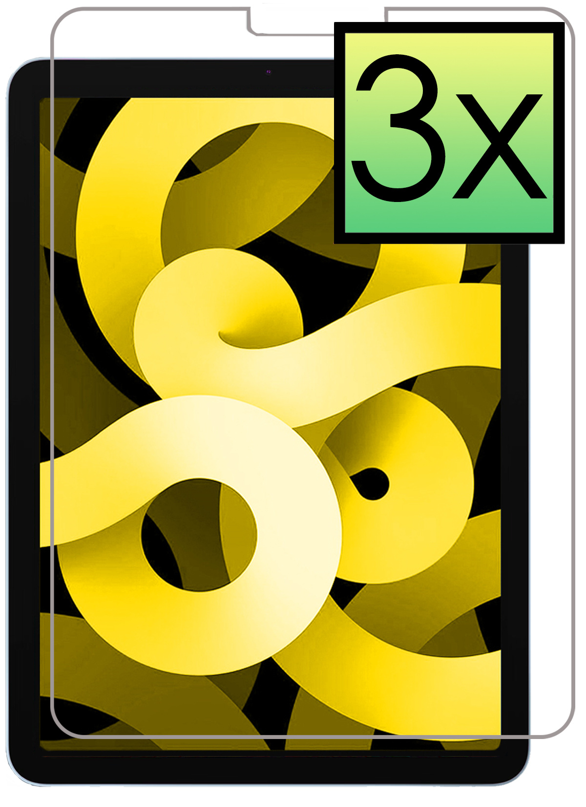 NoXx Screenprotector Geschikt voor iPad Air 2022 Screenprotector Bescherm Glas Screen Protector - 3x