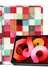 BASEY. Hoesje Geschikt voor iPad Air 2022 Hoes Case Tablet Hoesje Tri-fold - Hoes Geschikt voor iPad Air 5 2022 Hoesje Hard Cover Bookcase Hoes - Bloesem