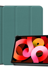 BASEY. Hoesje Geschikt voor iPad Air 2022 Hoes Case Tablet Hoesje Tri-fold - Hoes Geschikt voor iPad Air 5 2022 Hoesje Hard Cover Bookcase Hoes - Donkergroen