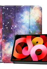 BASEY. Hoesje Geschikt voor iPad Air 2022 Hoes Case Tablet Hoesje Tri-fold - Hoes Geschikt voor iPad Air 5 2022 Hoesje Hard Cover Bookcase Hoes - Galaxy