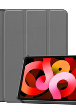 BASEY. Hoesje Geschikt voor iPad Air 2022 Hoes Case Tablet Hoesje Tri-fold - Hoes Geschikt voor iPad Air 5 2022 Hoesje Hard Cover Bookcase Hoes - Grijs