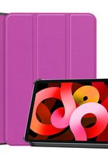 BASEY. Hoesje Geschikt voor iPad Air 2022 Hoes Case Tablet Hoesje Tri-fold - Hoes Geschikt voor iPad Air 5 2022 Hoesje Hard Cover Bookcase Hoes - Paars