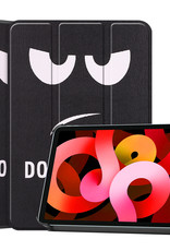 BASEY. Hoesje Geschikt voor iPad Air 2022 Hoes Case Tablet Hoesje Tri-fold - Hoes Geschikt voor iPad Air 5 2022 Hoesje Hard Cover Bookcase Hoes - Don't Touch Me