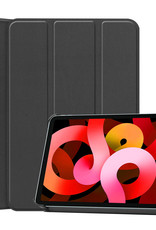 BASEY. Hoesje Geschikt voor iPad Air 2022 Hoes Case Tablet Hoesje Tri-fold - Hoes Geschikt voor iPad Air 5 2022 Hoesje Hard Cover Bookcase Hoes - Zwart