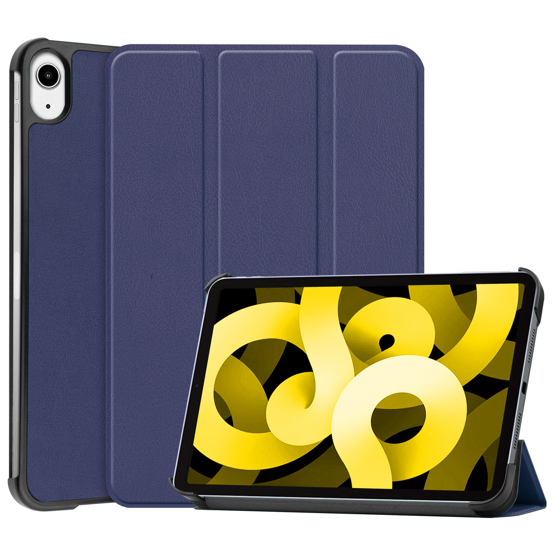 NoXx Hoesje Geschikt voor iPad Air 2022 Hoesje Case Hard Cover Hoes Book Case - Donkerblauw