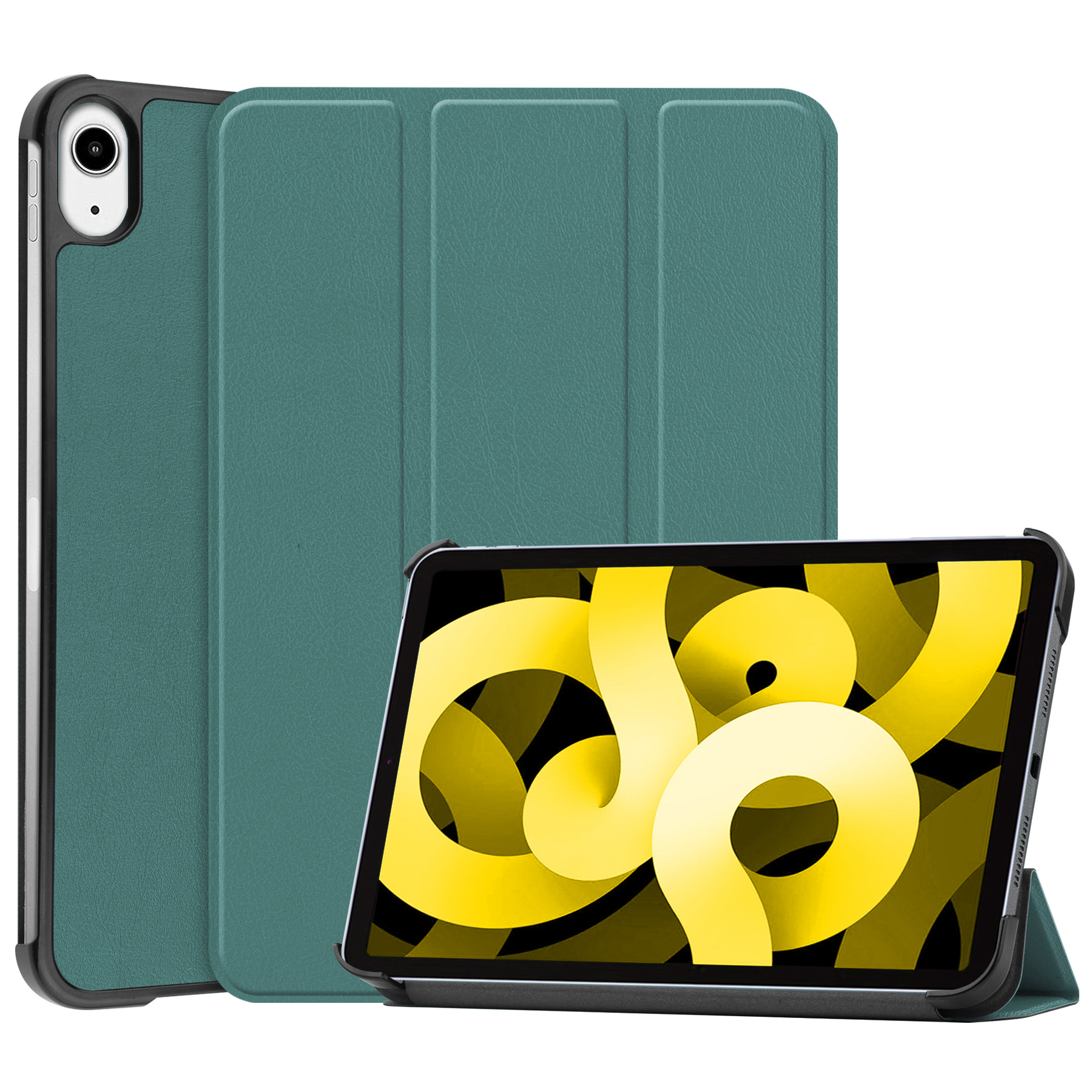 NoXx Hoesje Geschikt voor iPad Air 2022 Hoesje Case Hard Cover Hoes Book Case - Donkergroen