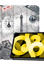 NoXx Hoesje Geschikt voor iPad Air 2022 Hoesje Case Hard Cover Hoes Book Case - Eiffeltoren