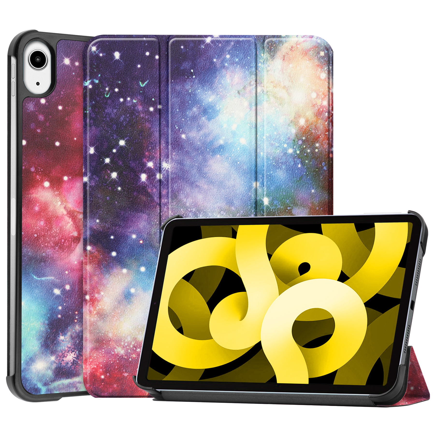 NoXx Hoesje Geschikt voor iPad Air 2022 Hoesje Case Hard Cover Hoes Book Case - Galaxy