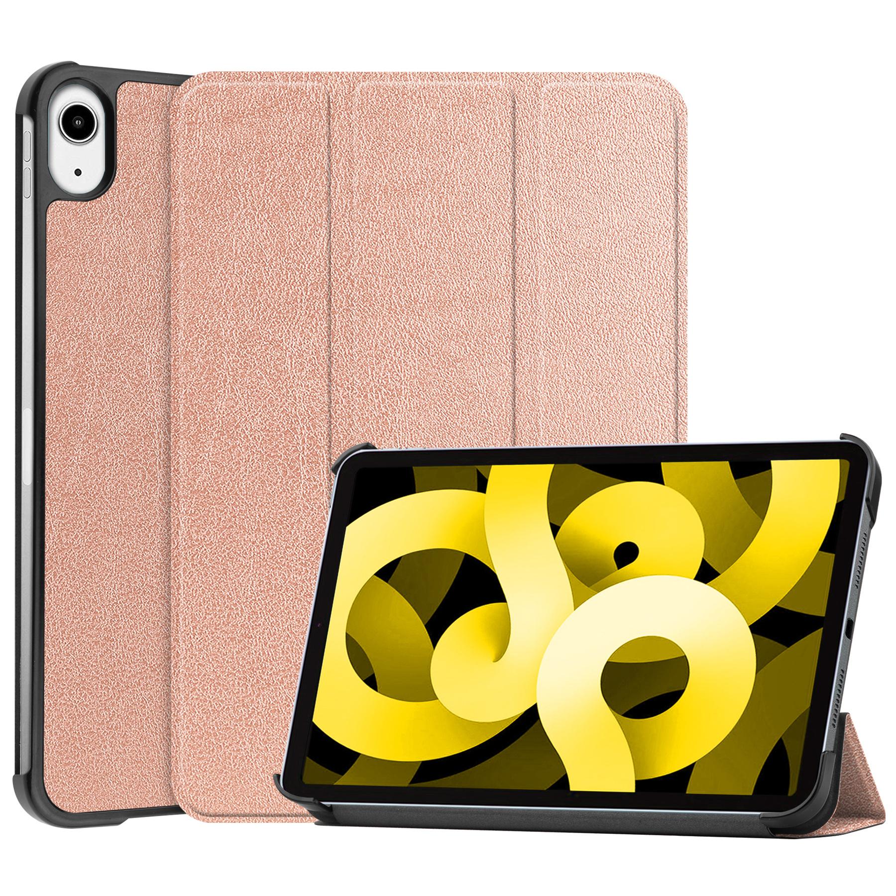 NoXx Hoesje Geschikt voor iPad Air 2022 Hoesje Case Hard Cover Hoes Book Case - Rosé goud